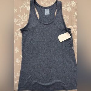 H Halston Studio Riviera Marl Blue Scoop Neck Racerback Sz. Sm